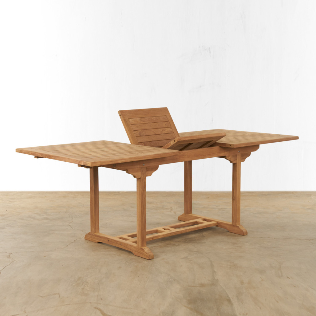 Ensemble table de jardin en teck Nina 160/210 et 6 chaises Helza - Wanda Collection