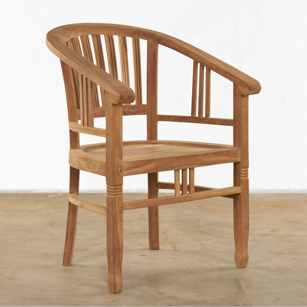 Ensemble table de jardin en teck ovale Nina 160/210 et 4 fauteuils Romane - Wanda Collection