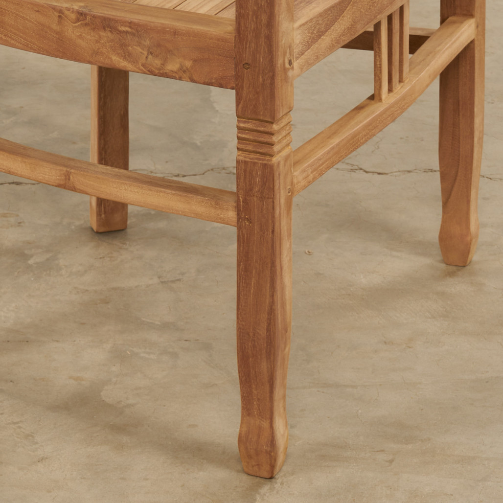 Ensemble table de jardin en teck ovale Nina 160/210 et 4 fauteuils Romane - Wanda Collection
