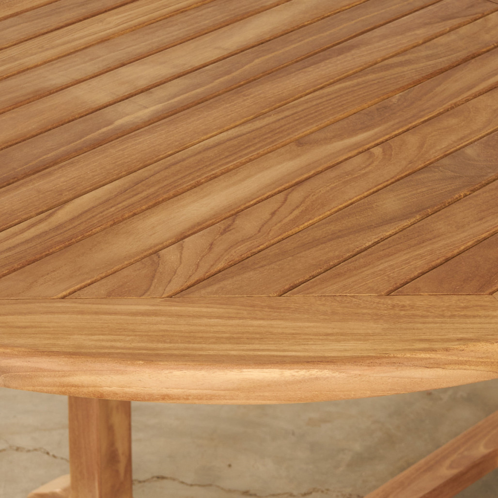 Ensemble table de jardin en teck ovale Nina 160/210 et 4 chaises Lisato - Wanda Collection