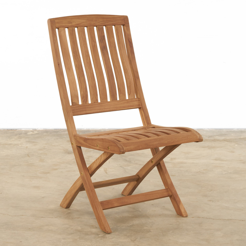 Ensemble table de jardin en teck ovale Nina 160/210 et 4 chaises Lisato - Wanda Collection