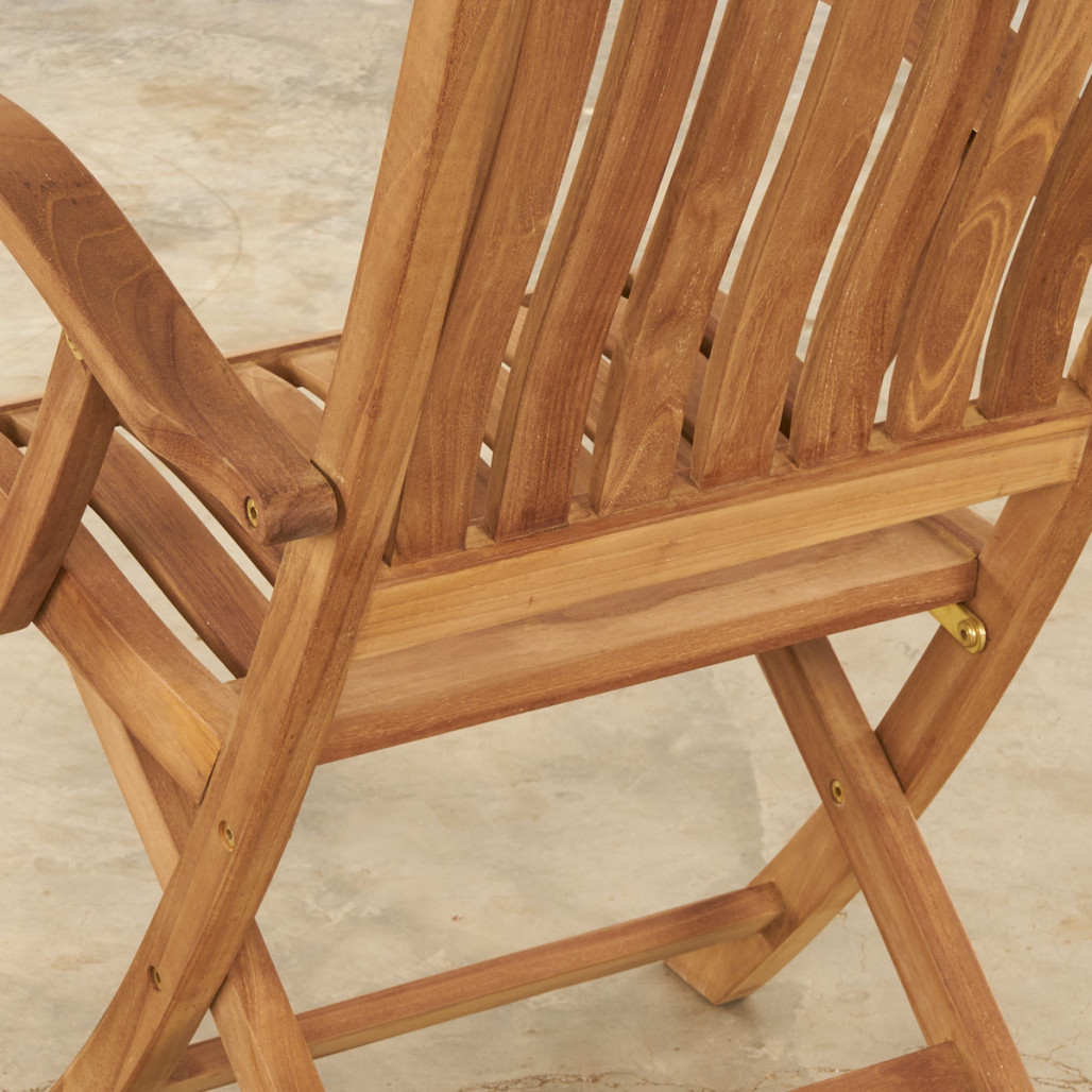 Ensemble table de jardin en teck ovale Nina 160/210 et 4 fauteuils Lisato - Wanda Collection Ensemble table de jardin en teck ovale Nina 160/210 et 4 fauteuils Lisato - Wanda Collection