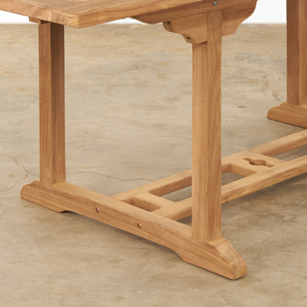 Ensemble table de jardin en teck Nina 160/210 et 4 fauteuils Romane - Wanda Collection Ensemble table de jardin en teck Nina 160/210 et 4 fauteuils Romane - Wanda Collection