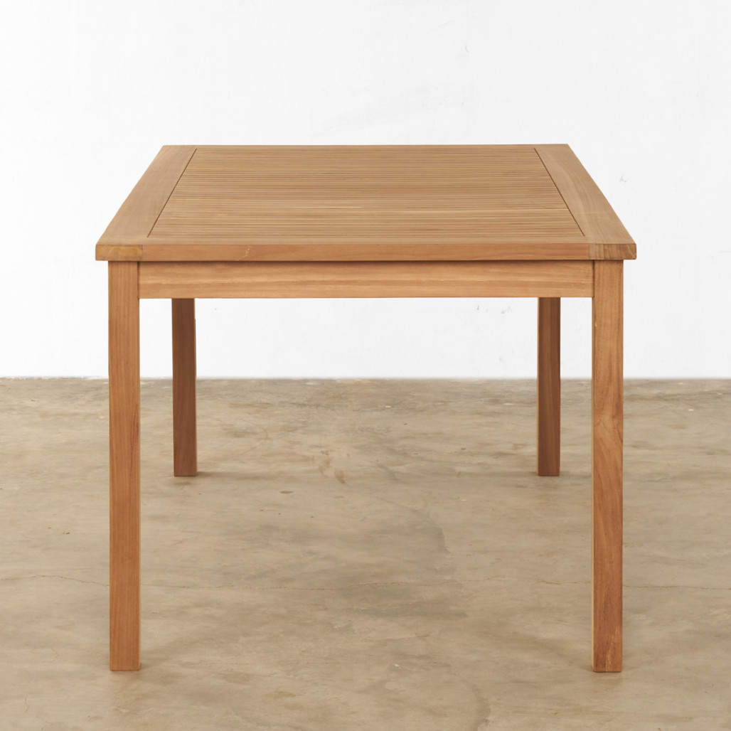 Ensemble table de jardin en teck Frida 150 et 6 chaises Helza - Wanda Collection