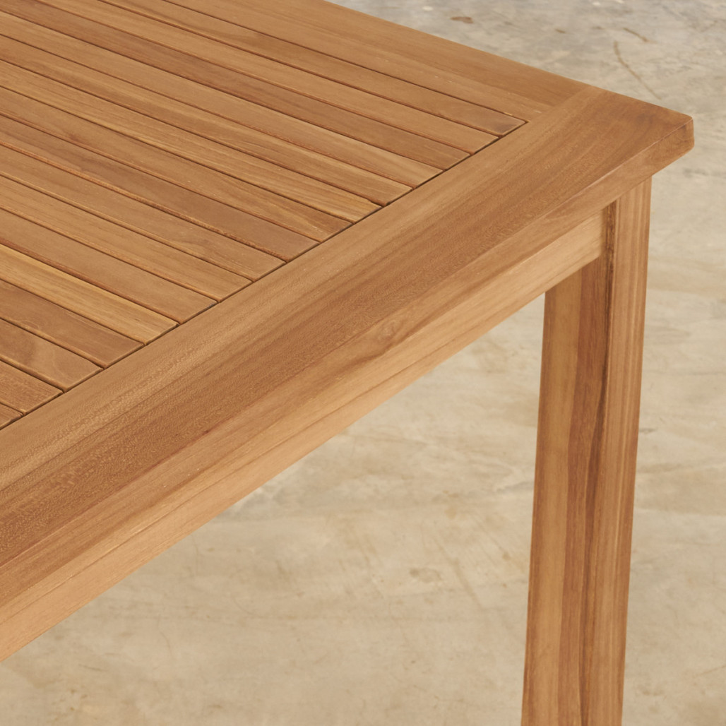 Ensemble table de jardin en teck Frida 150 et 4 fauteuils Romane - Wanda Collection
