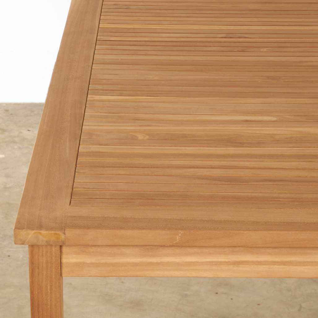 Ensemble table de jardin en teck Frida 150 et 4 fauteuils Romane - Wanda Collection