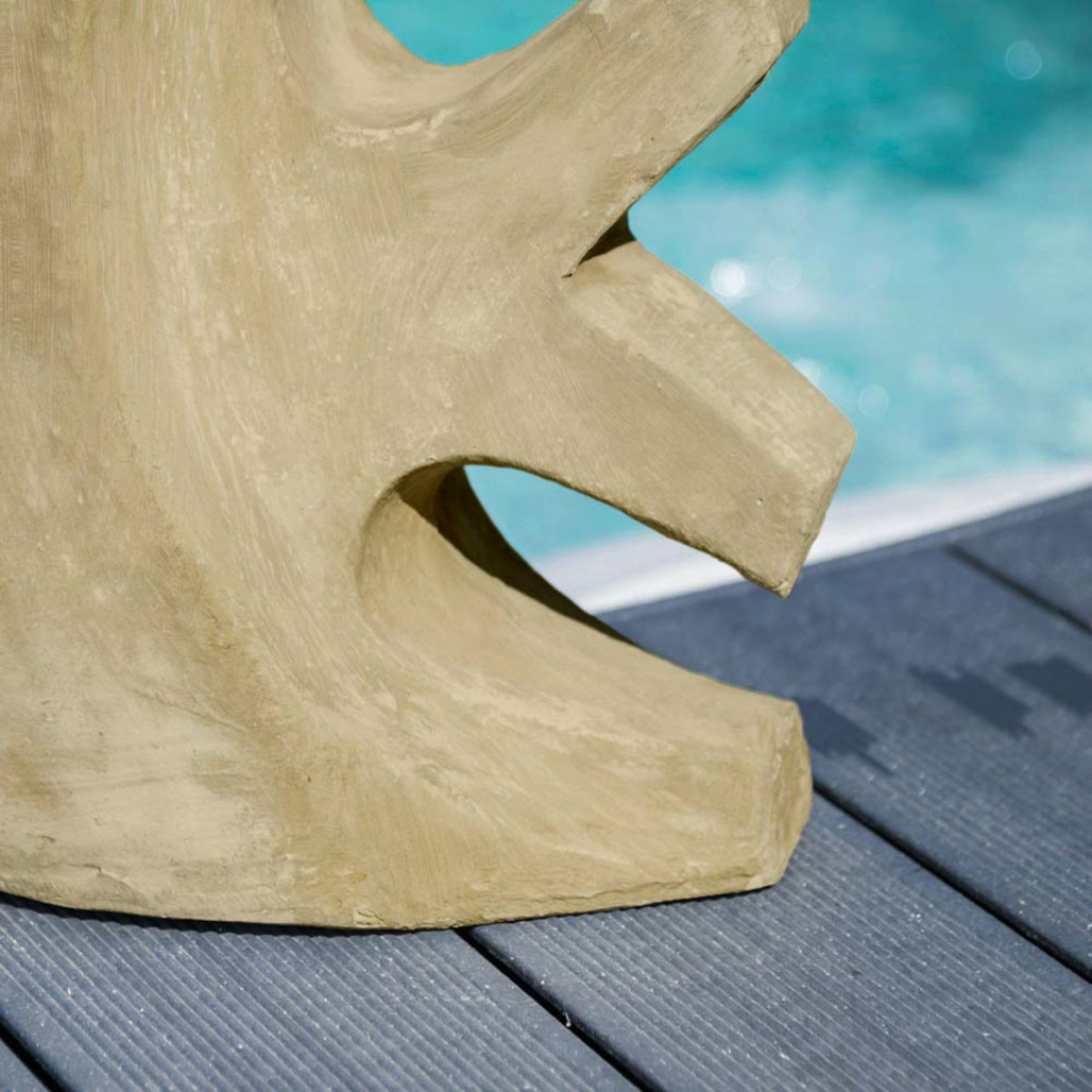 Sculpture moderne jardin poisson petit modèle gris 50 cm