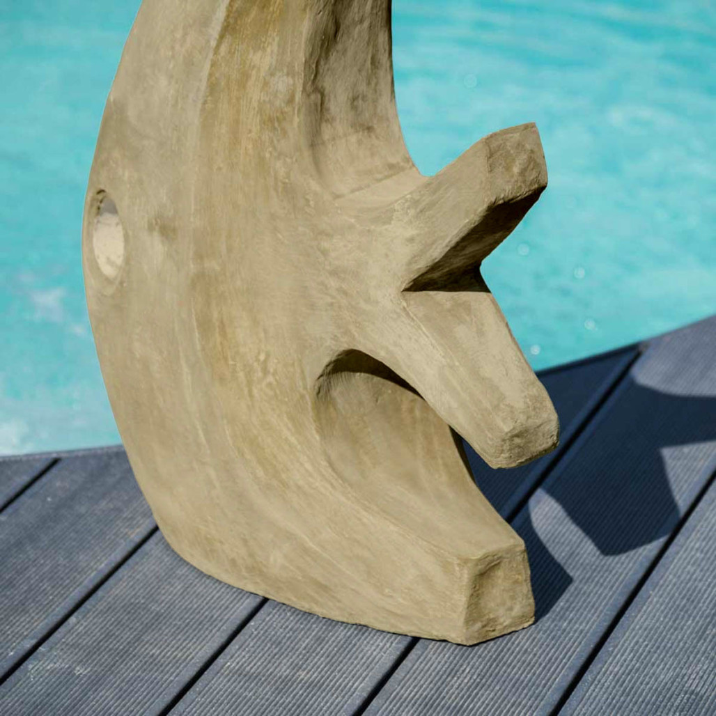 Sculpture contemporaine poisson 78 cm gris