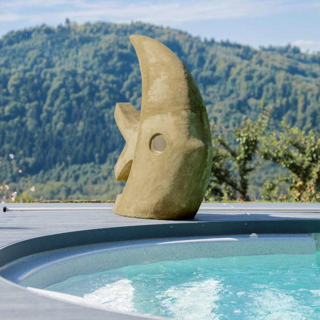 Grande sculpture design poisson 100 cm gris Grande sculpture design poisson 100 cm gris