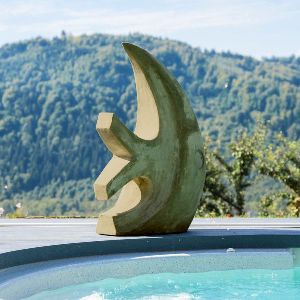 Grande sculpture design poisson 100 cm gris Grande sculpture design poisson 100 cm gris
