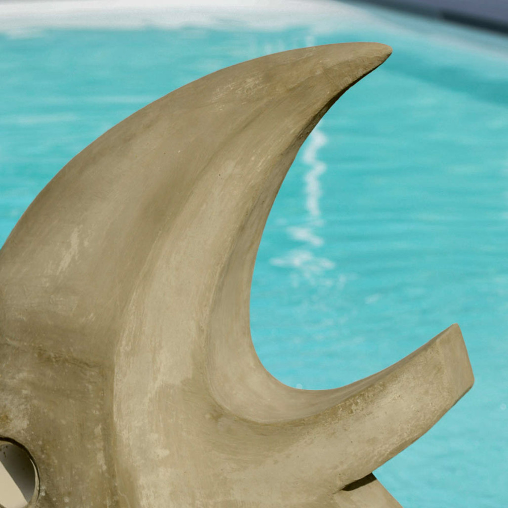 Grande sculpture design poisson 100 cm gris Grande sculpture design poisson 100 cm gris