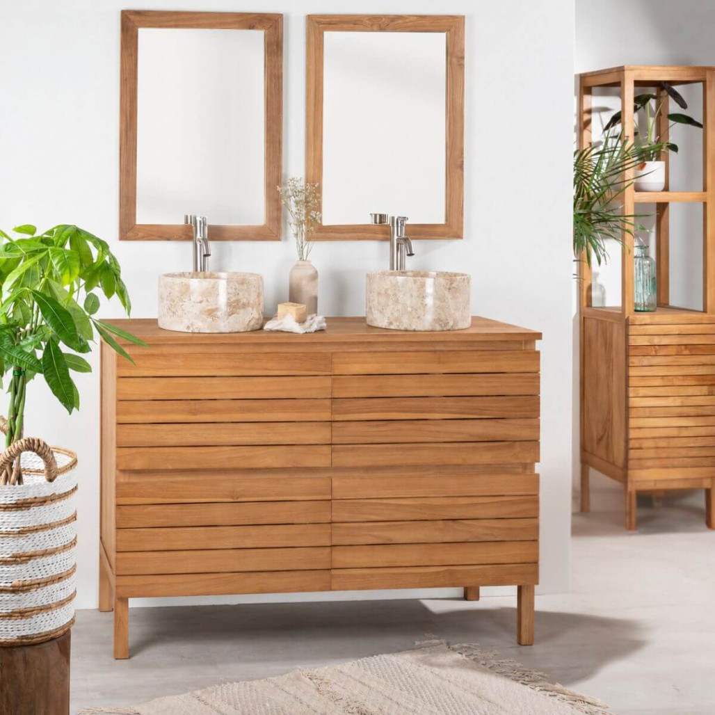 Meuble sous vasque en teck Toni 120 cm - Wanda collection Meuble sous vasque en teck Toni 120 cm - Wanda collection