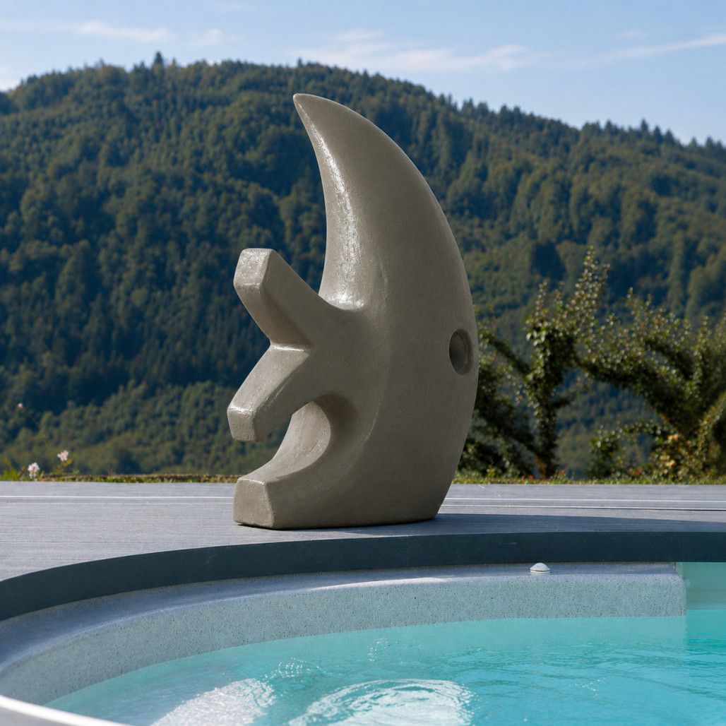 Grande sculpture design poisson 100 cm gris Grande sculpture design poisson 100 cm gris