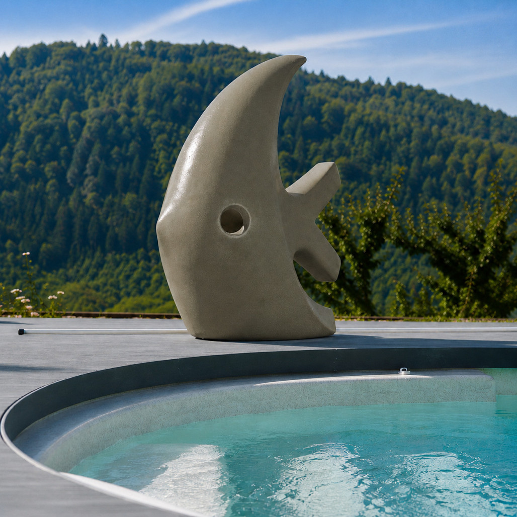 Grande sculpture design poisson 100 cm gris Grande sculpture design poisson 100 cm gris