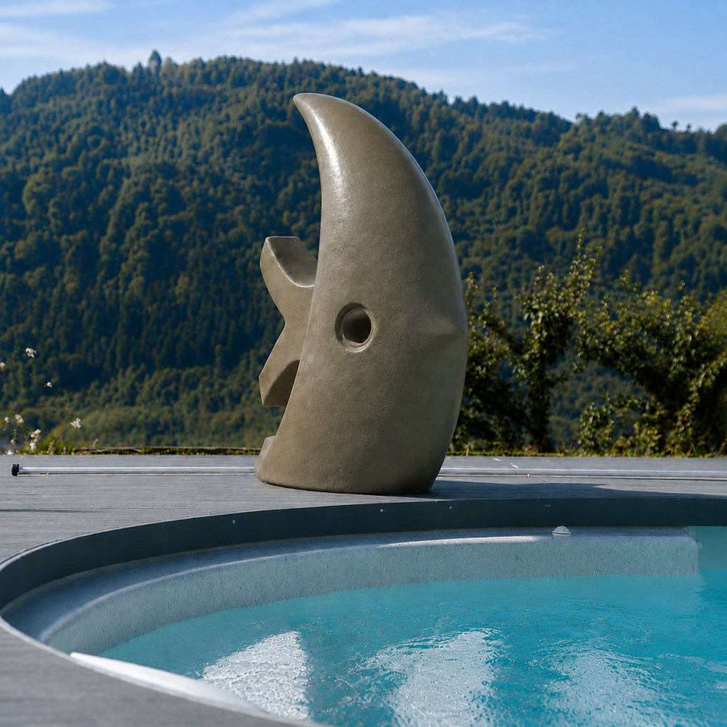 Grande sculpture design poisson 100 cm gris Grande sculpture design poisson 100 cm gris