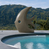 Grande sculpture design poisson 100 cm gris