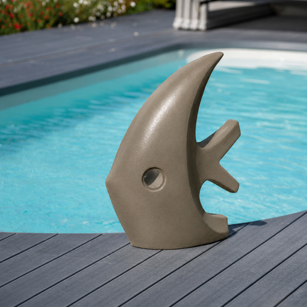 Sculpture contemporaine poisson 78 cm gris Sculpture contemporaine poisson 78 cm gris