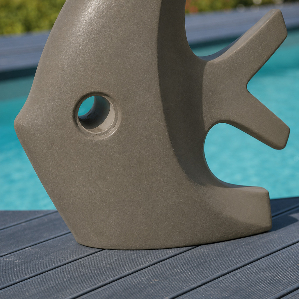 Sculpture contemporaine poisson 78 cm gris Sculpture contemporaine poisson 78 cm gris