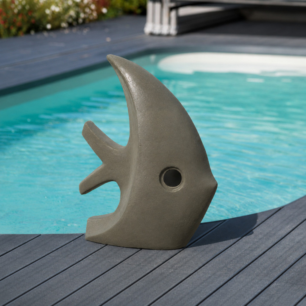 Sculpture contemporaine poisson 78 cm gris Sculpture contemporaine poisson 78 cm gris