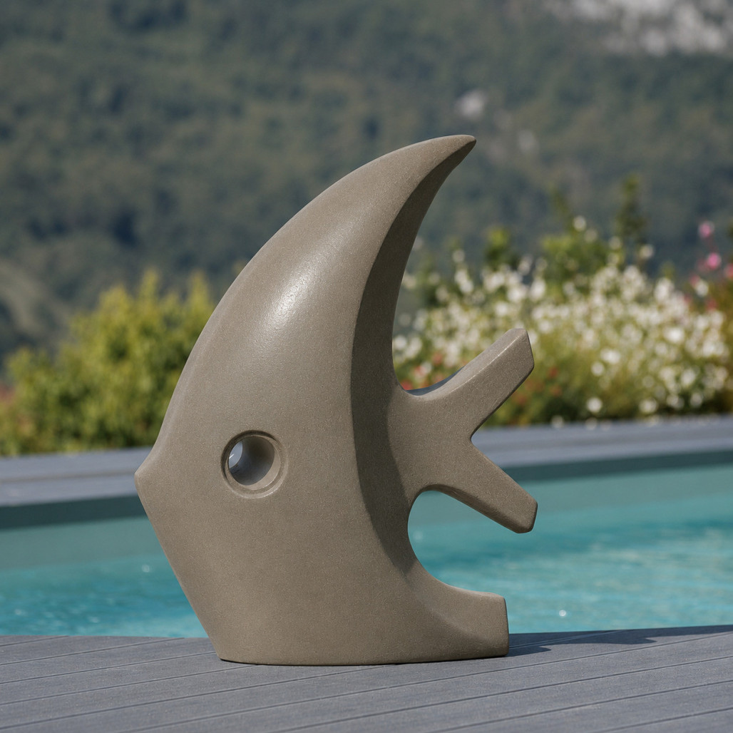 Sculpture contemporaine poisson 78 cm gris Sculpture contemporaine poisson 78 cm gris