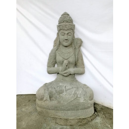 Balinese goddess volcanic rock outdoor face statue 120 cm