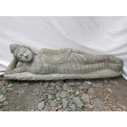 Buda tumbado estatua de piedra volcánica de jardín 150 cm