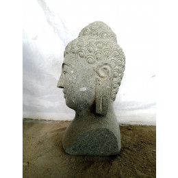 Buste statue jardin de bouddha en pierre volcanique 40 cm