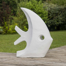 Contemporary white fish garden decor 78 cm