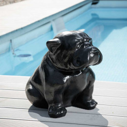 Escultura contemporánea bulldog negro 40cm