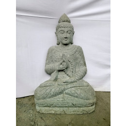 Escultura de buda de piedra volcánica meditación y mala 80 cm