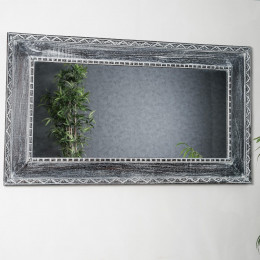 Espejo Palermo de madera con pátina lacada 140 x 80 cm