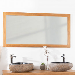 Espejo rectangular de teca maciza 140 x 70