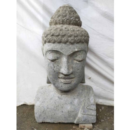 Estatua buda busto de piedra volcánica 70 cm