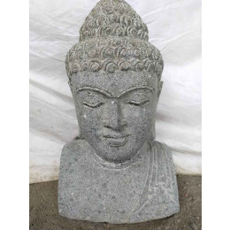 Estatua busto buda de piedra volcanica 40cm. jardin zen
