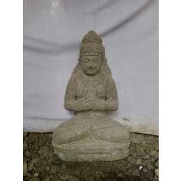 Estatua de jardín de piedra natural diosa sentada flora 50cm