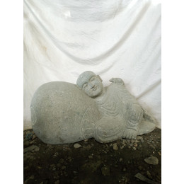 Estatua de jardín zen monje shaolín de piedra 1 m