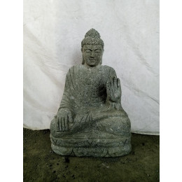 Estatua de piedra de buda en posición meditacion jardín 60 cm