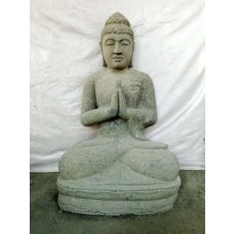 Estatua de piedra de buda posición rezo zen 1 m