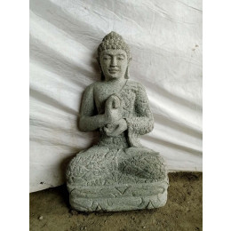 Estatua de piedra volcánica de buda para jardín zen posición chakra 50 cm