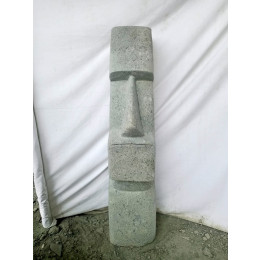 Estatua de piedra volcánica moái rostro alargado 100 cm