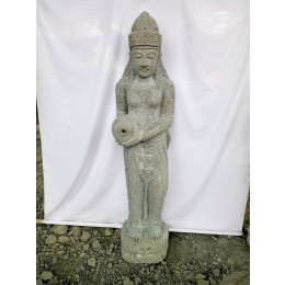Estatua exterior fuente diosa balinesa dewi de piedra volcánica 1.50 m