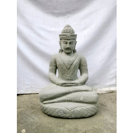 Estatua jardín exterior buda khmer piedra volcánica 60 cm