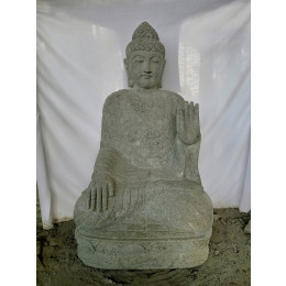 Estatua jardin zen buda de piedra volcanica meditando 1,20m.