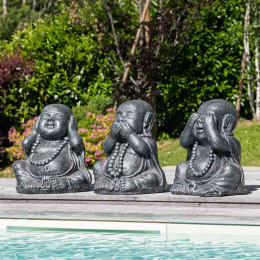Estatuas de buda sabiduría pátina gris 40 cm