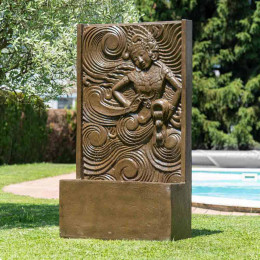 Large brown balinese goddess water wall garden water feature 150 cm