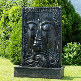 Large buddha black face water wall garden water feature 210 cm