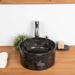 Lavabo en marbre salle de bain Ulysse 30 cm noir