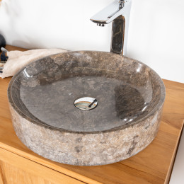 Lavabo encimera para cuarto de baño de mármol Mino gris