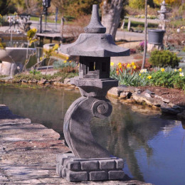 Linterna japonesa de piedra de lava 90 cm lámpara jardín terraza
