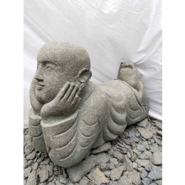 Reclining stone monk garden statue 1 m